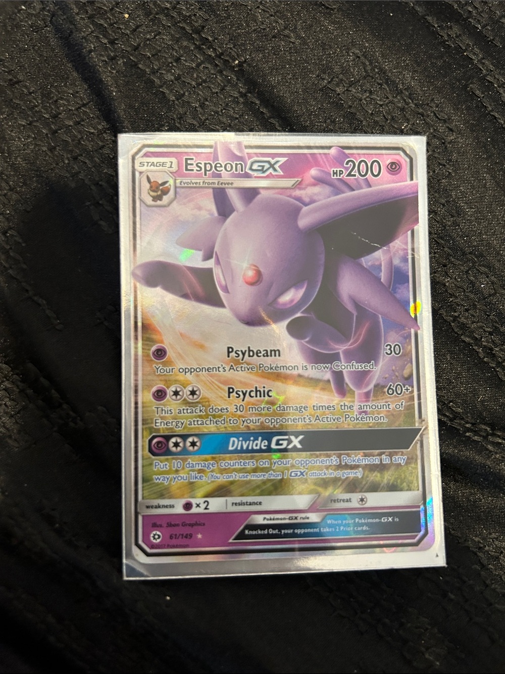 Pokemon Espeon GX Holographic Card - Purple